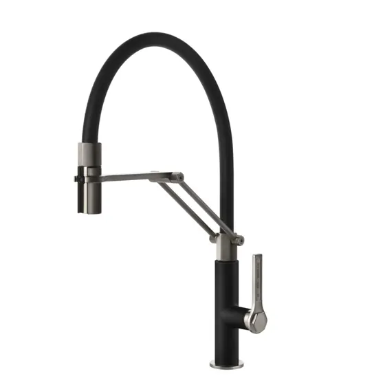 Gessi Mechanical Flex, Rvs en zwart gecoat